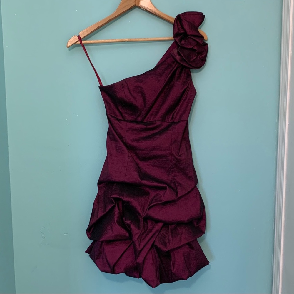 Cache ruffled cocktail dress